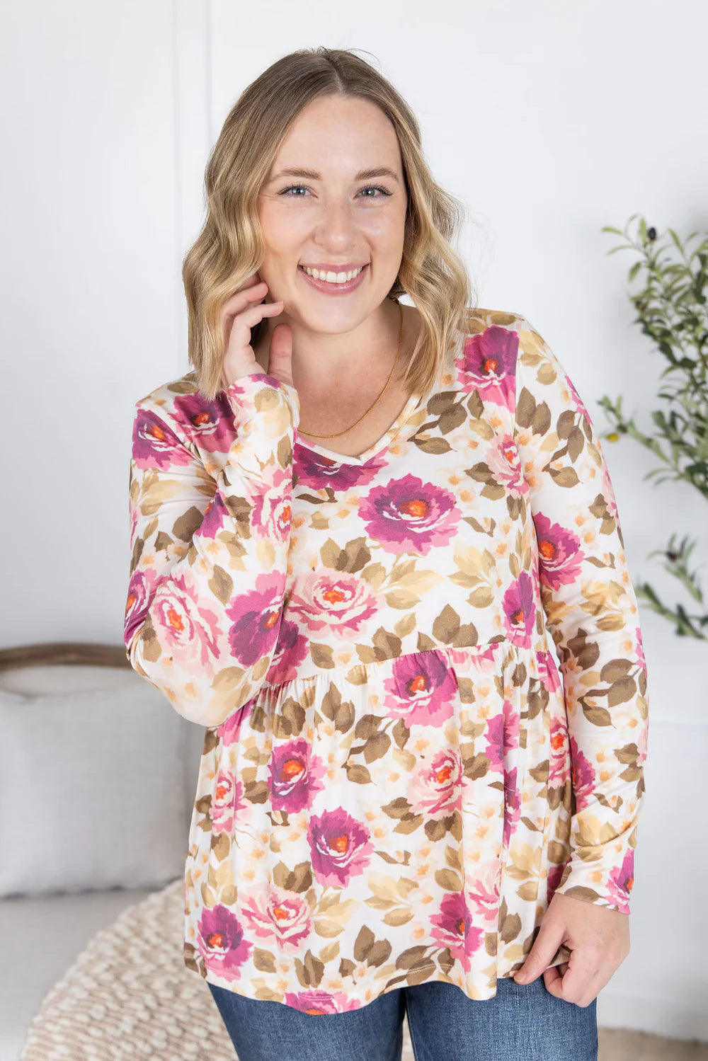 The Sarah Ruffle Top - Long Sleeve