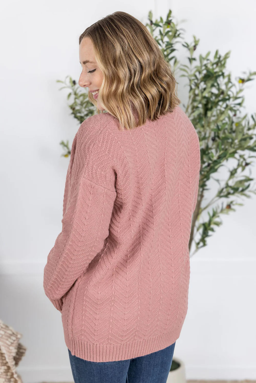 The Billie Open Knit Cardigan - Dusty Rose