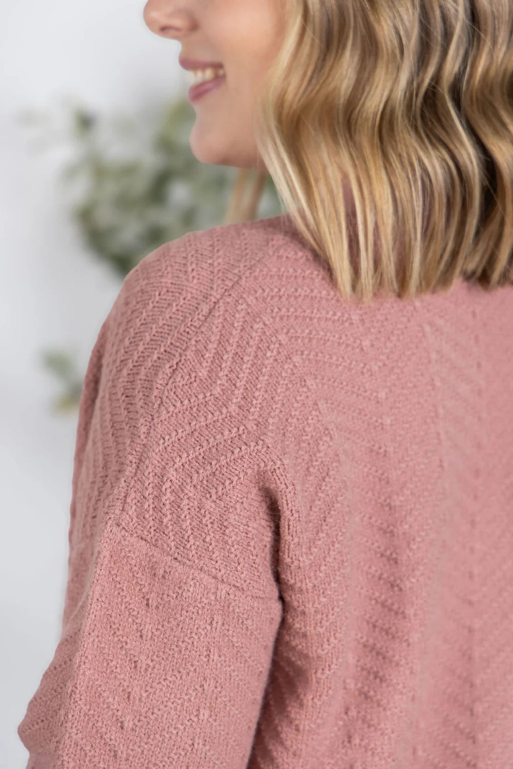 The Billie Open Knit Cardigan - Dusty Rose