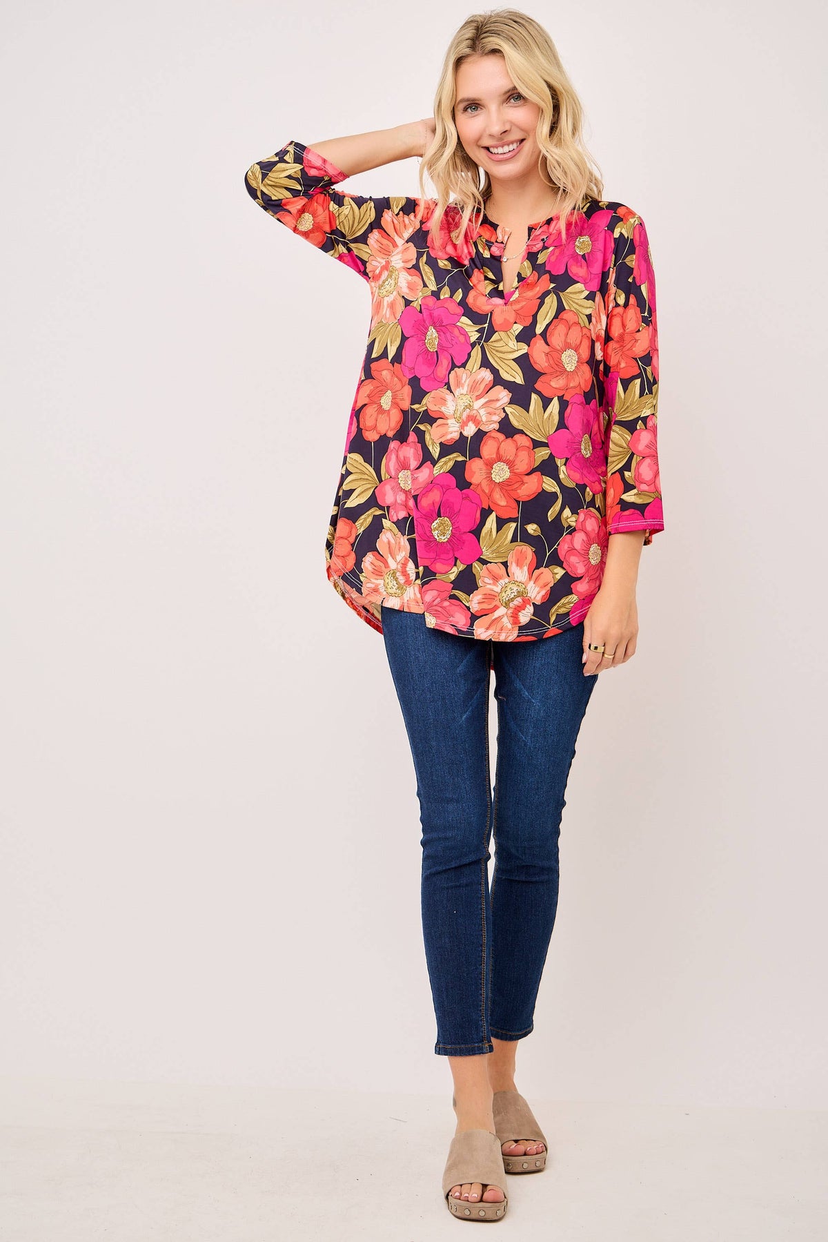 The Jane Top: Navy Floral