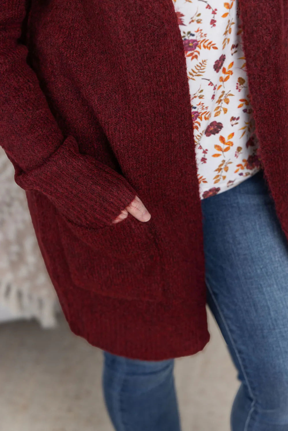 The Madison Cardigan- Burgundy