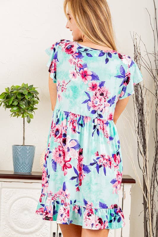 The Emma Dress-Mint Floral