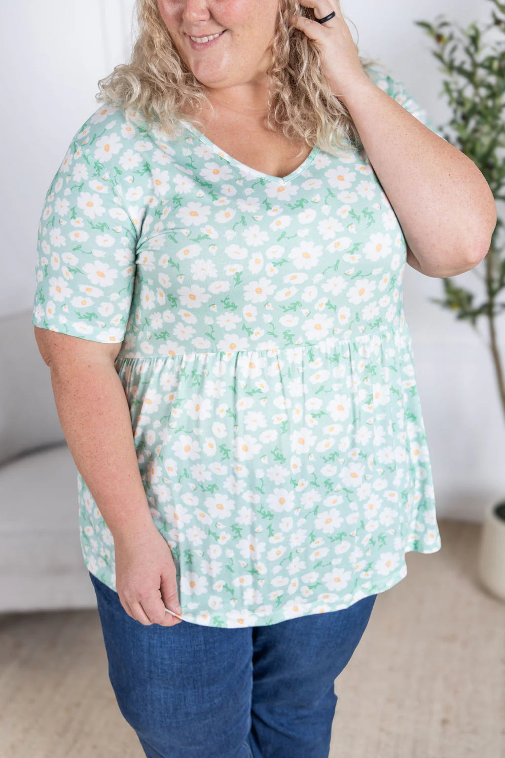 The Sarah Ruffle Top-Floral