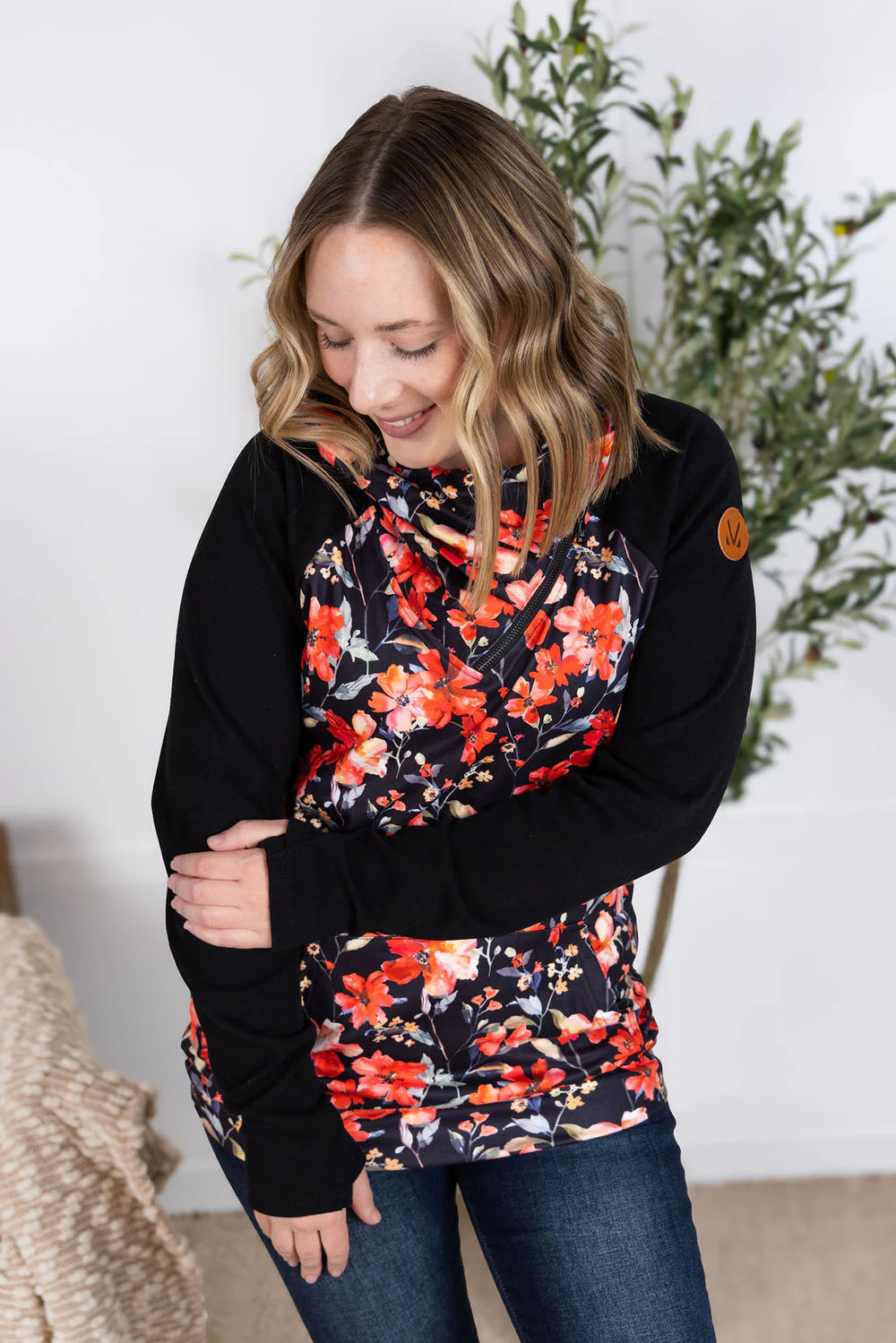 Zoey Zipcowl- Floral