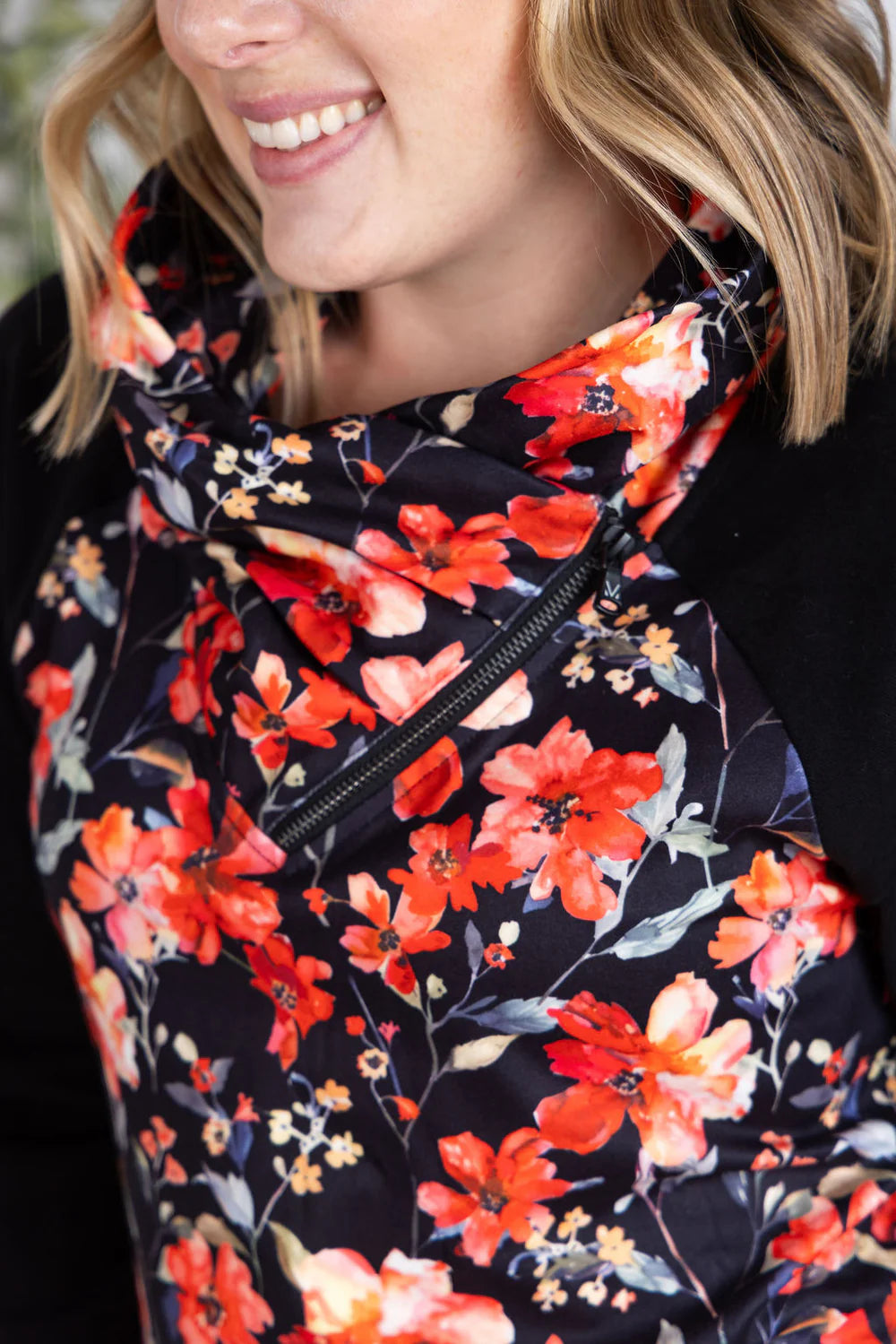 Zoey Zipcowl- Floral