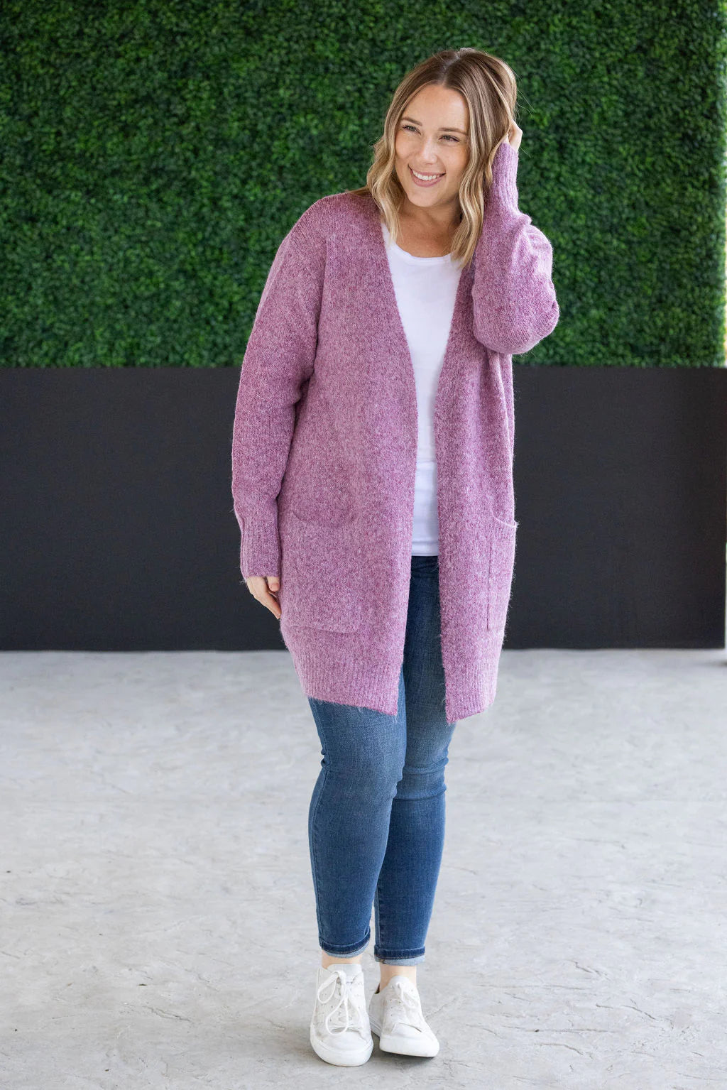 The Madison Cardigan- Frosted Berry