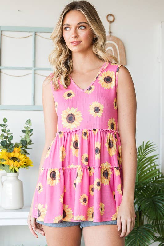 The Sophia Top- Pink Floral