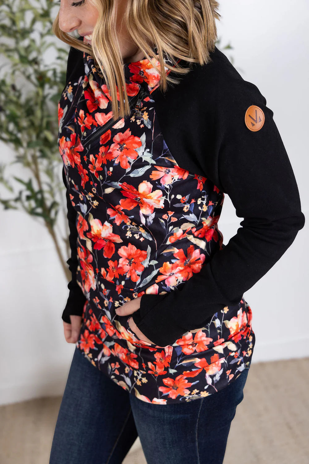 Zoey Zipcowl- Floral