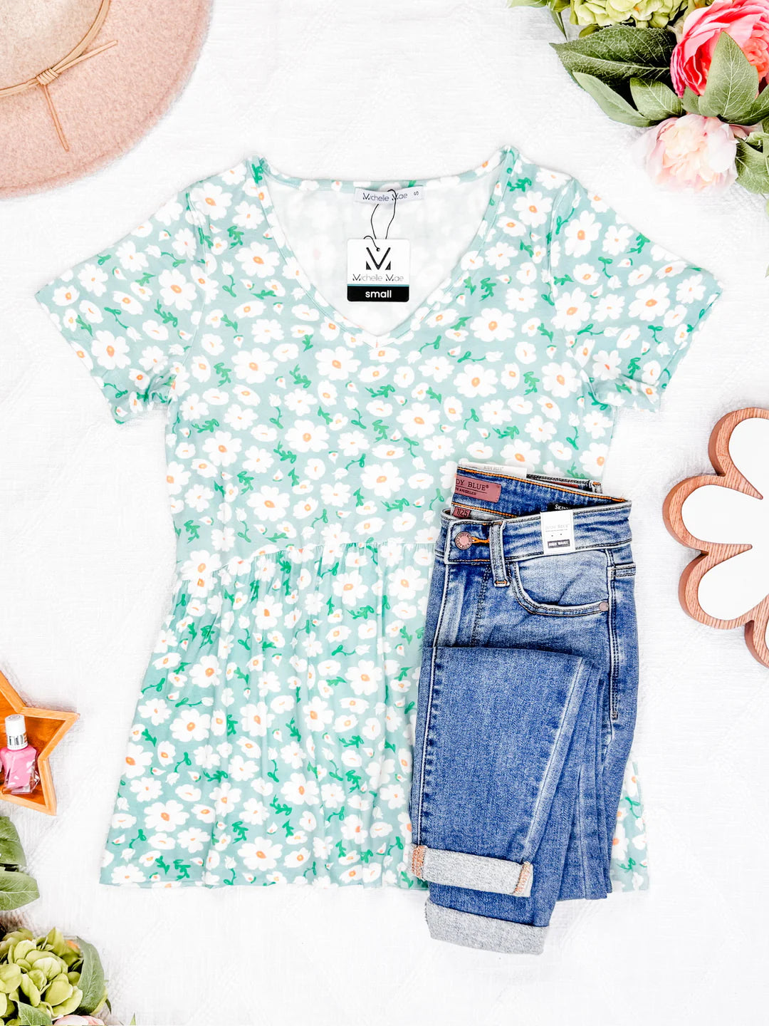 The Sarah Ruffle Top-Floral