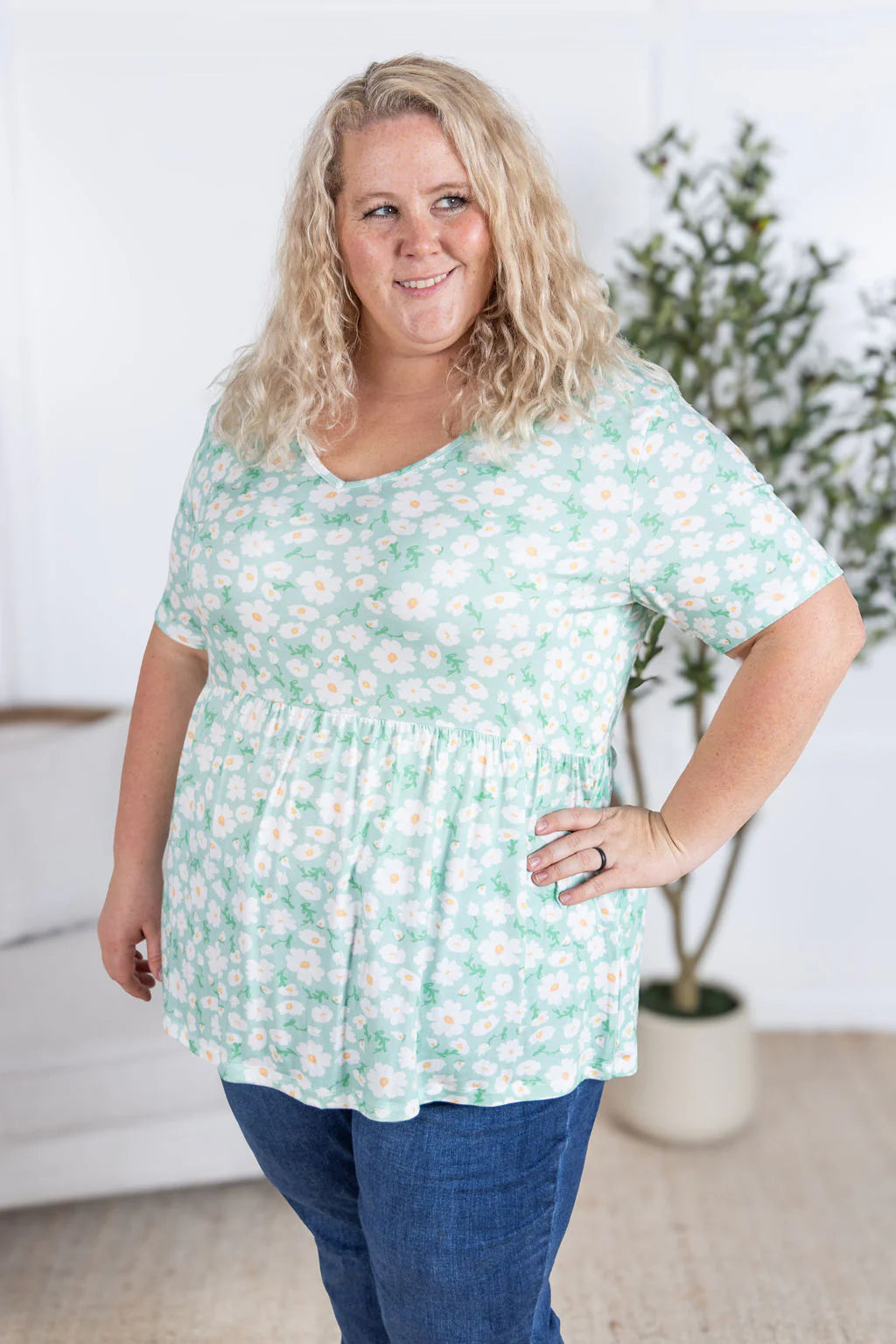 The Sarah Ruffle Top-Floral