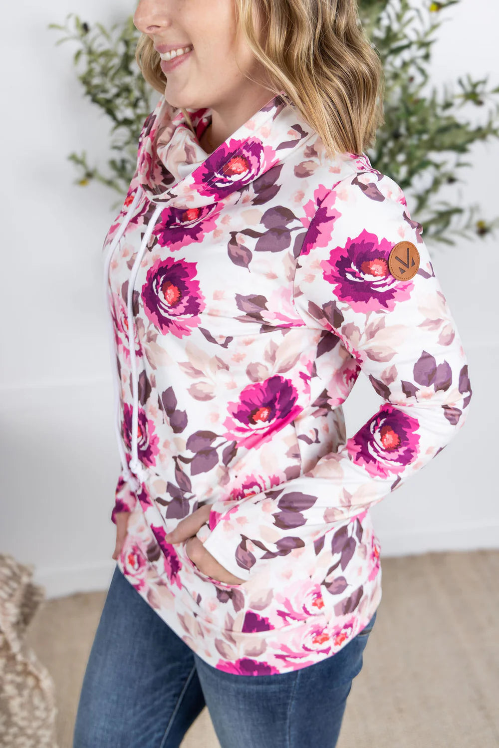 The Lucy Funnel Neck Sweatshirt-Floral