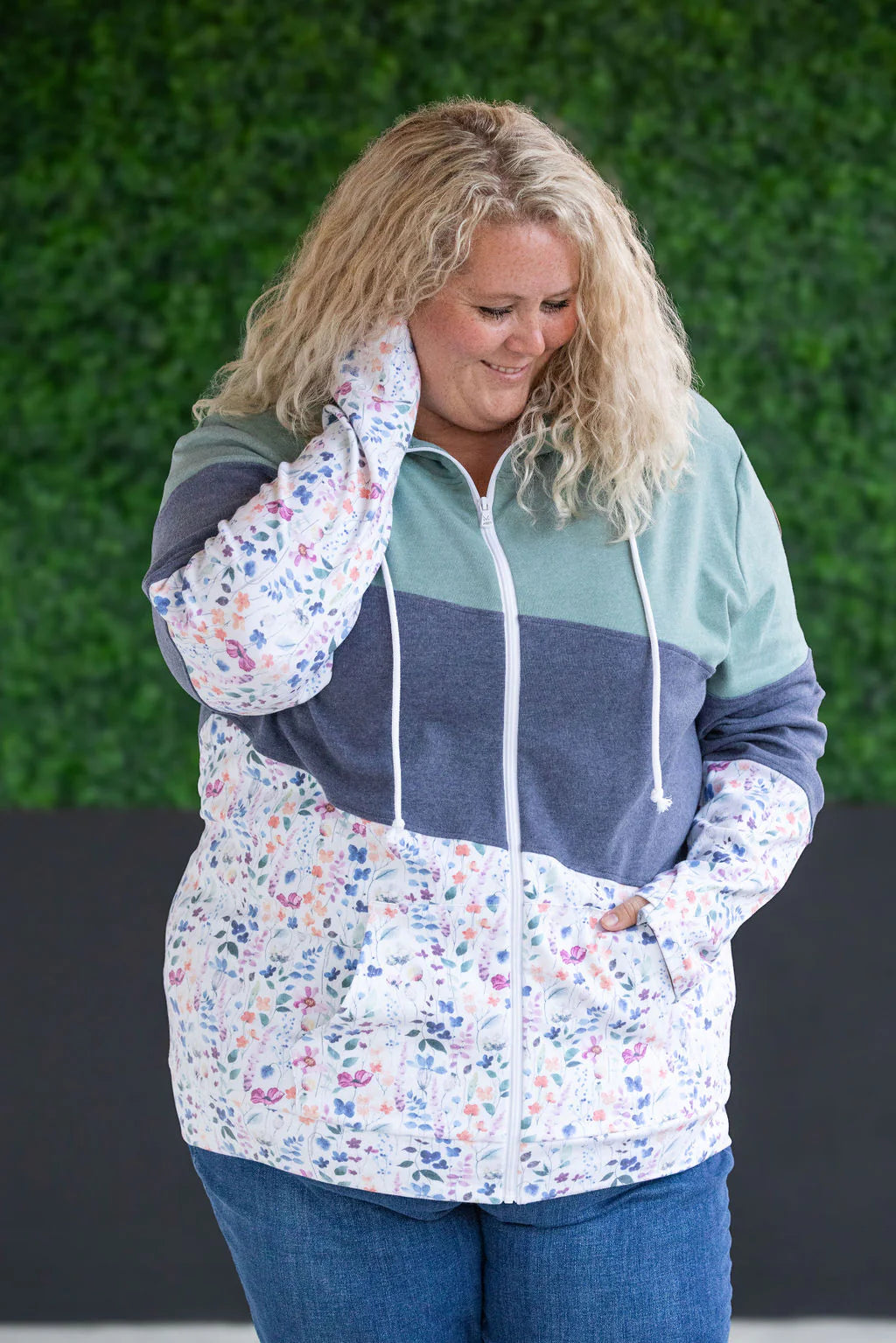 The Gwen Fullzip Hoodie - Floral
