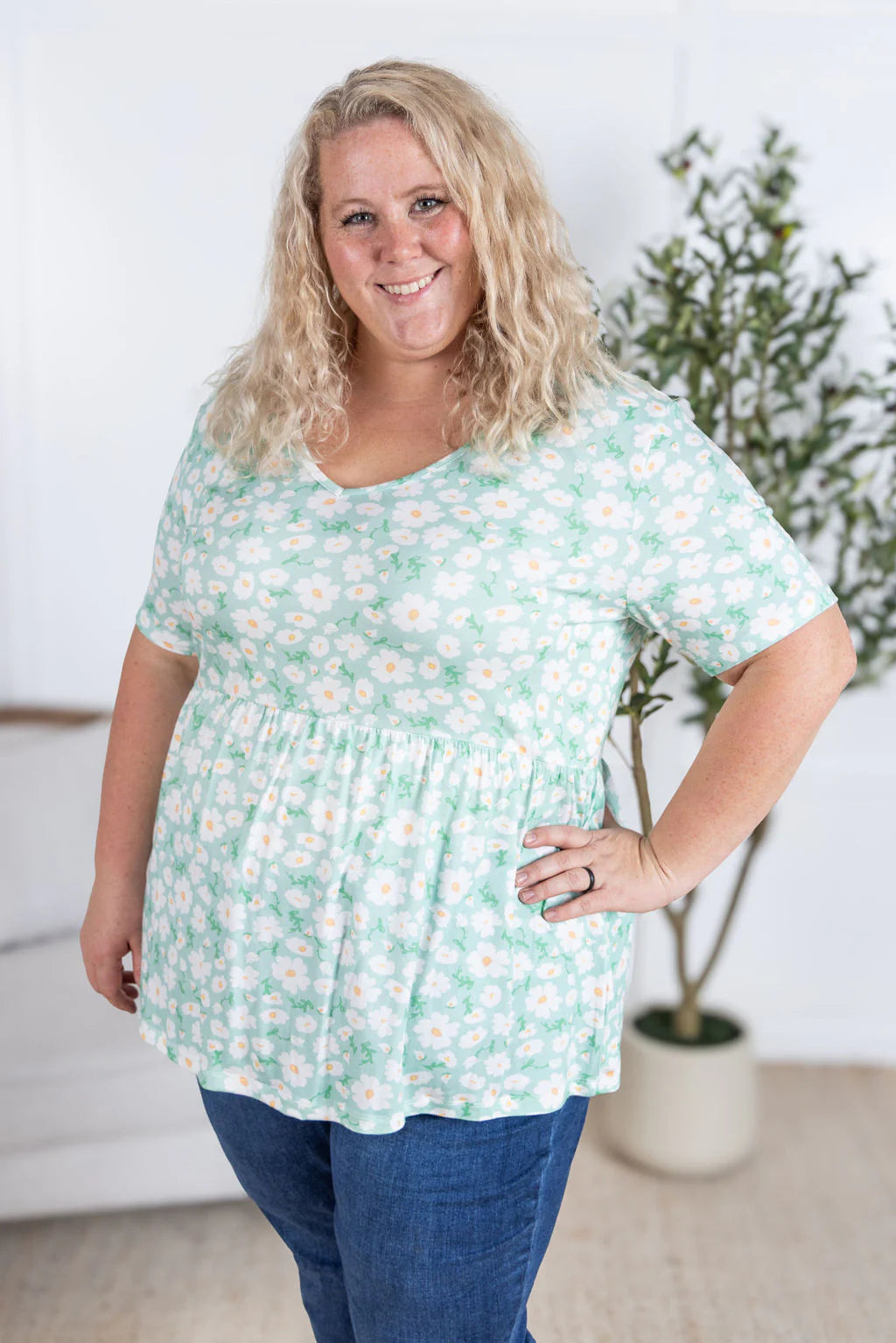 The Sarah Ruffle Top-Floral