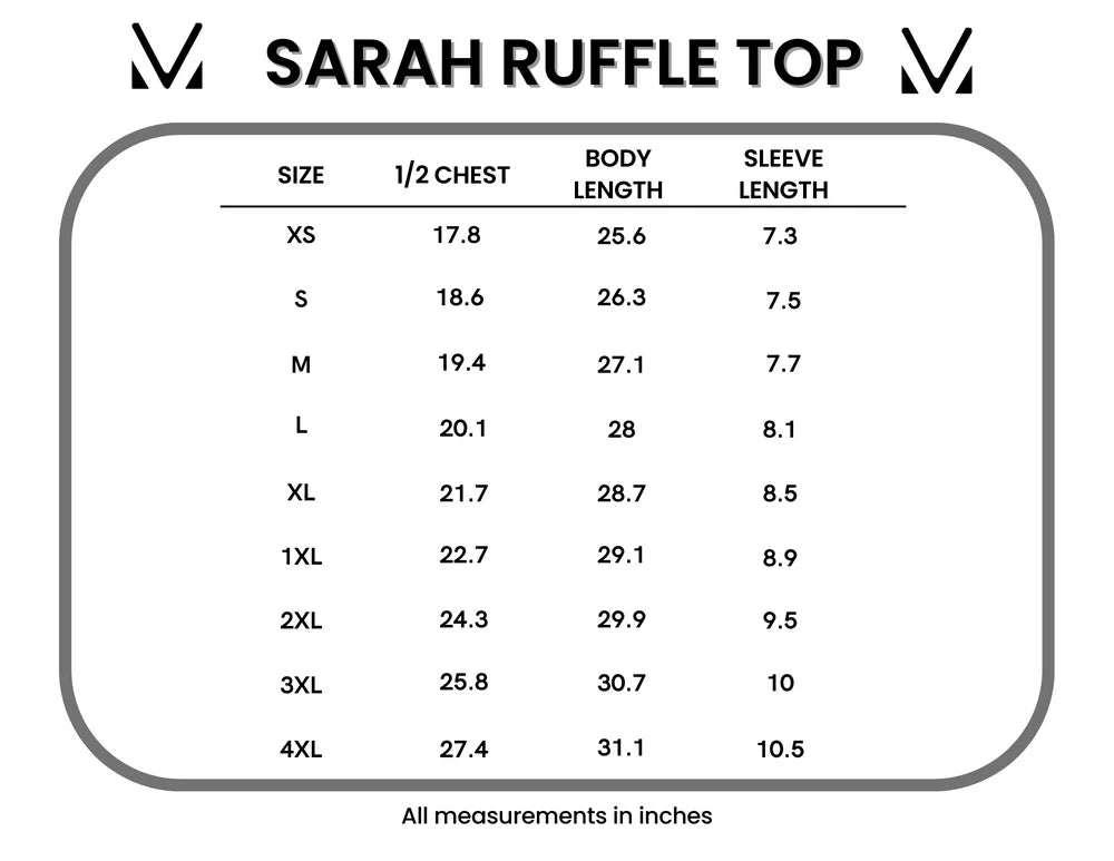 The Sarah Ruffle Top:Teal
