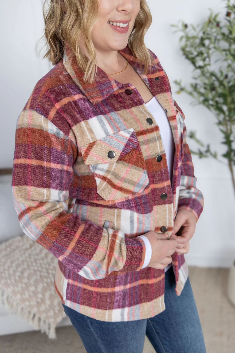 The Norah Shacket- Sunset Plaid