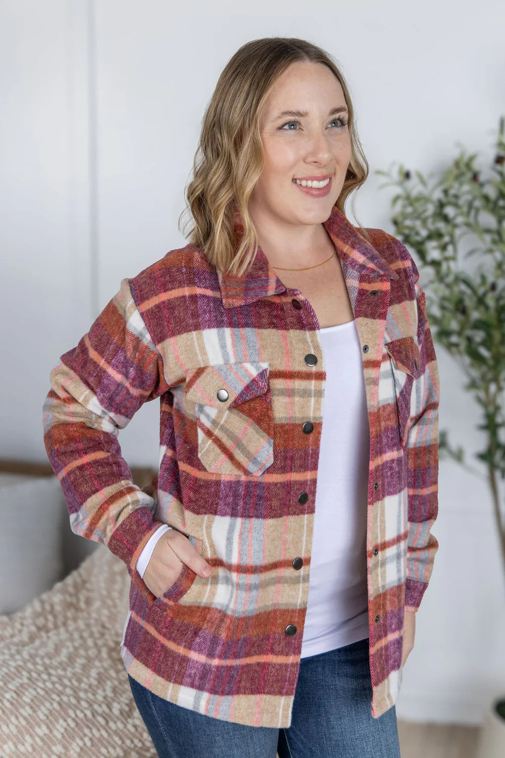 The Norah Shacket- Sunset Plaid