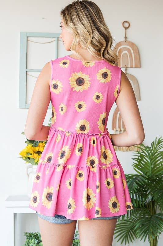 The Sophia Top- Pink Floral