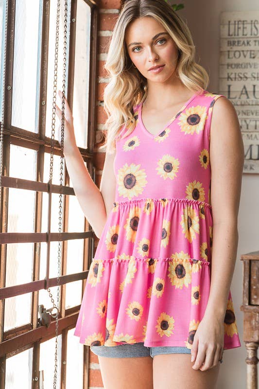 The Sophia Top- Pink Floral
