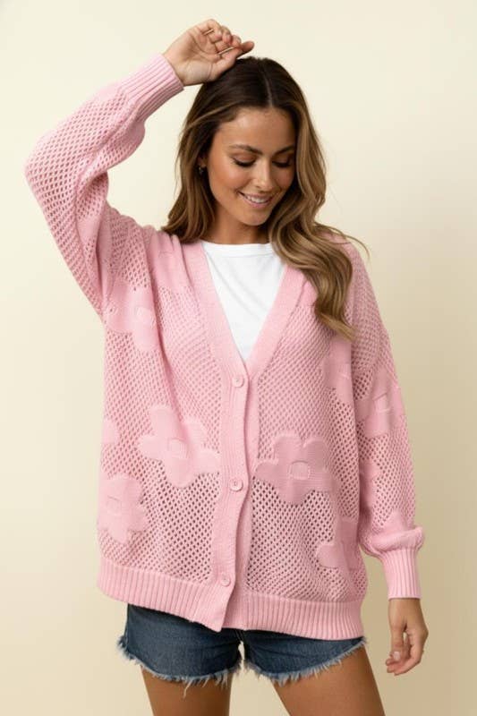 The Chrissy Cardigan: Light Pink