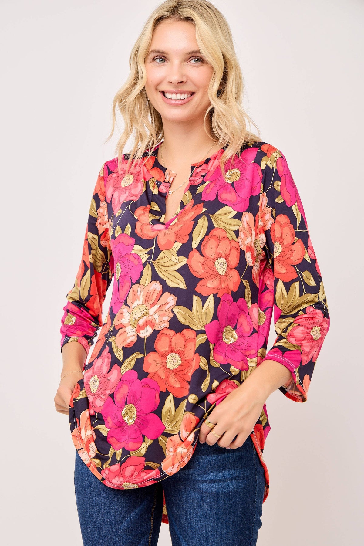 The Jane Top: Navy Floral