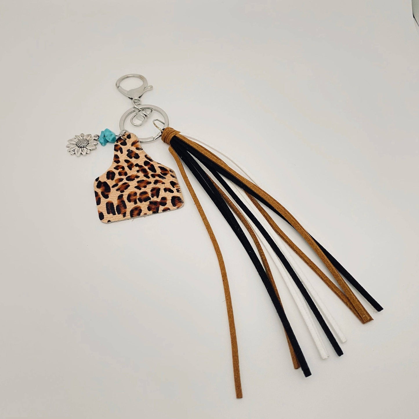 Western Style Keychain Leather Tassel Handmade Jewelry: 1#