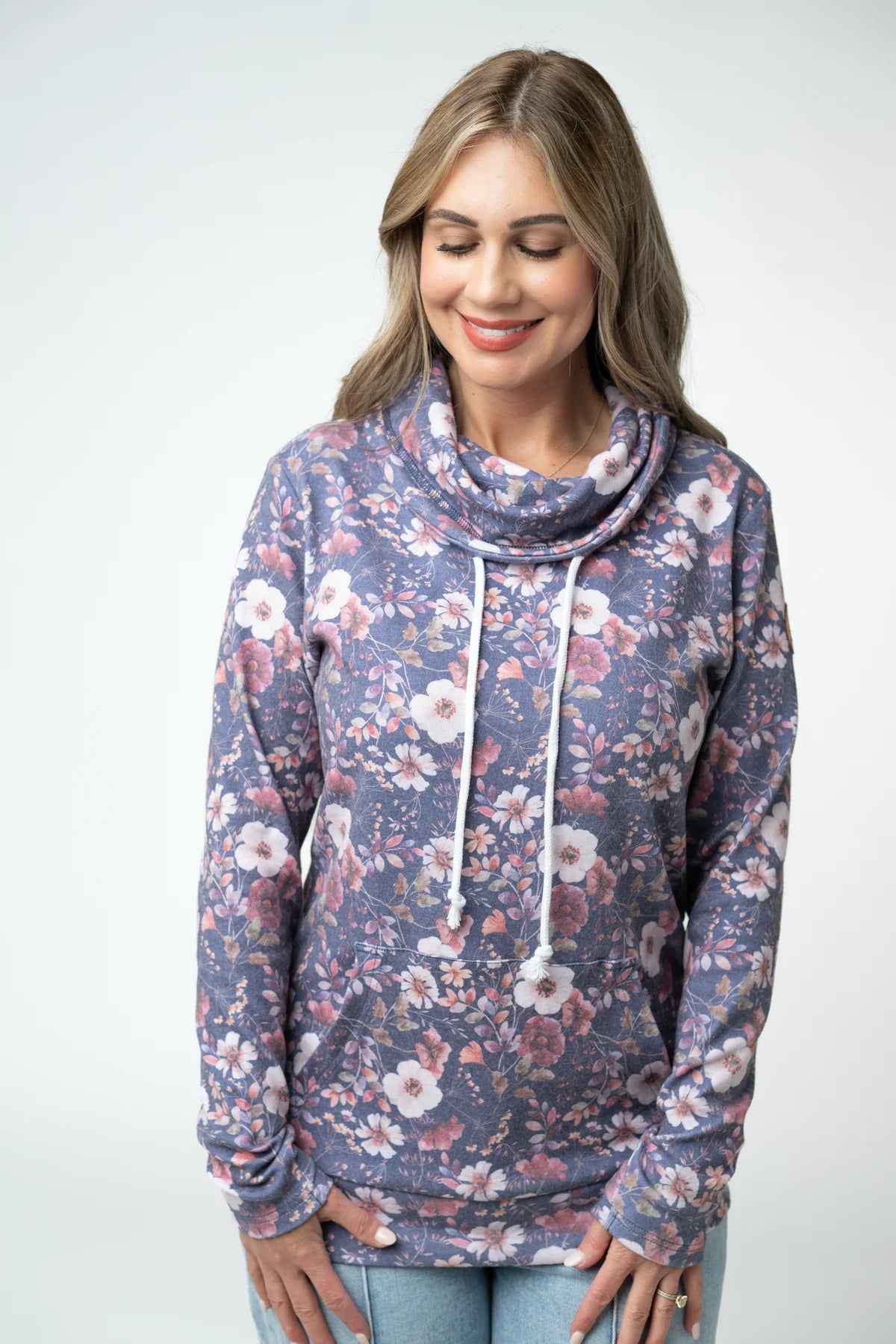 The Becca Funnel Neck Sweatshirt - Floral