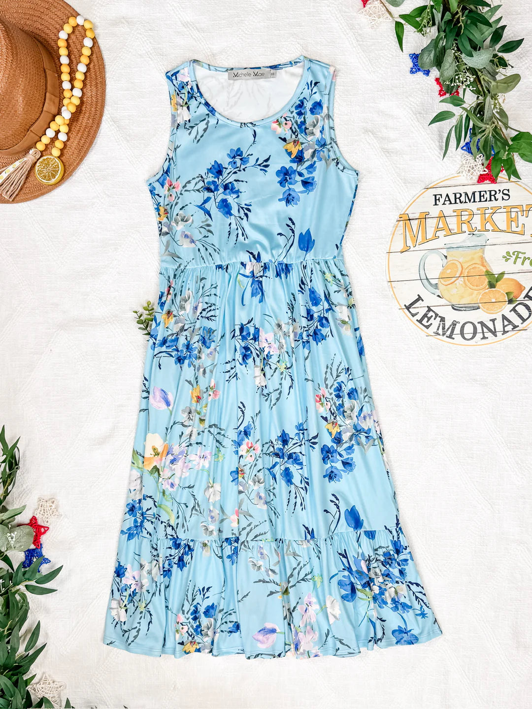 The Bailey Dress- Blue Floral