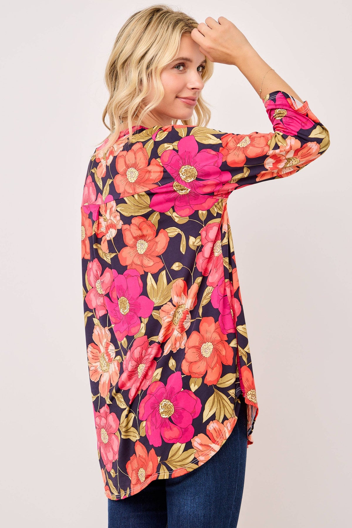 The Jane Top: Navy Floral
