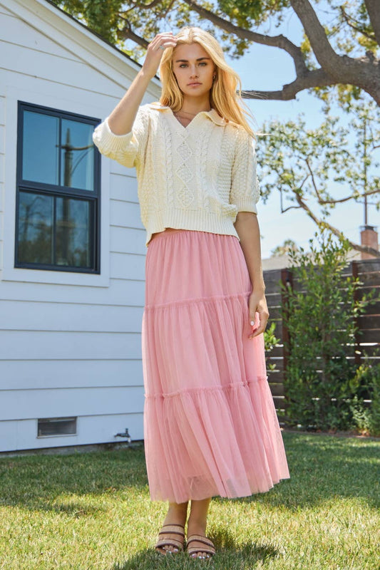 The Tiffany Maxi Skirt: Mauve