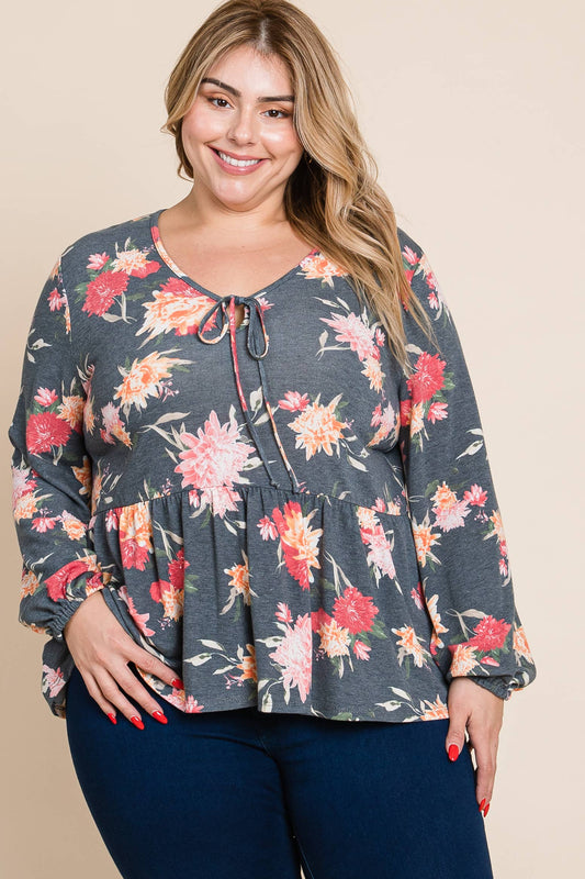 The Rachel Top- Charcoal