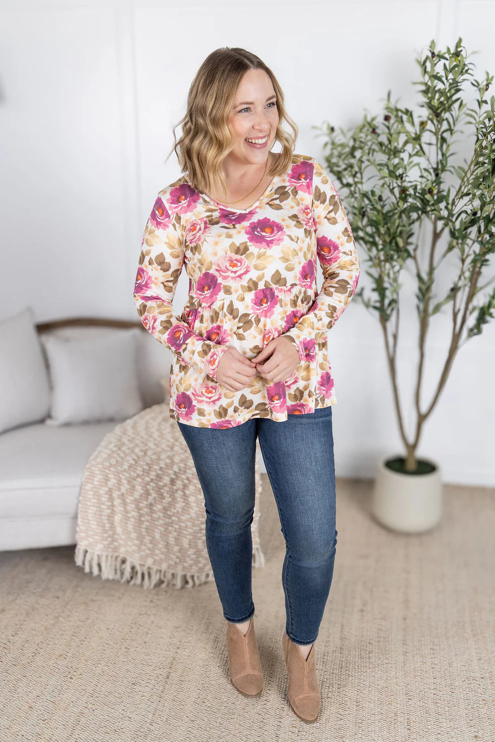 The Sarah Ruffle Top - Long Sleeve