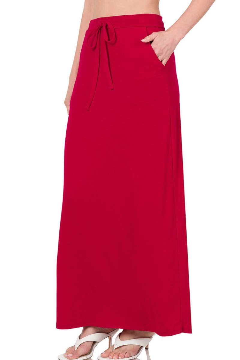 The Desiray Maxi Skirt - Cranberry