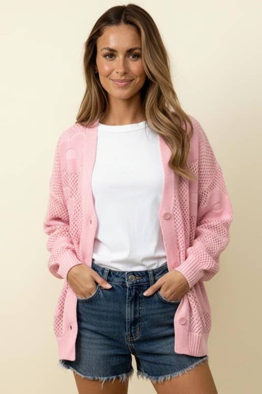 The Chrissy Cardigan: Light Pink