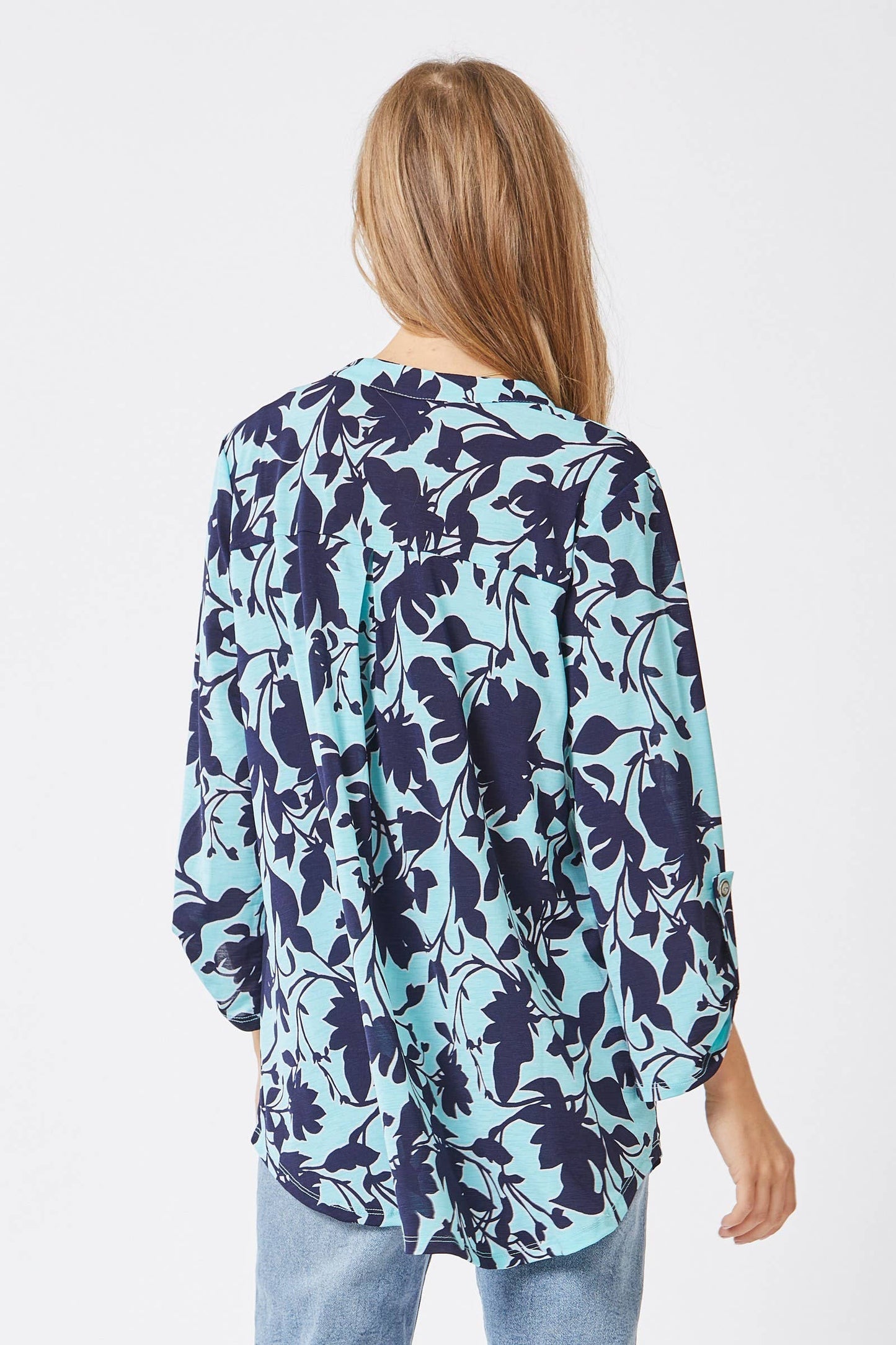 The Lizzy Top- Mint Navy