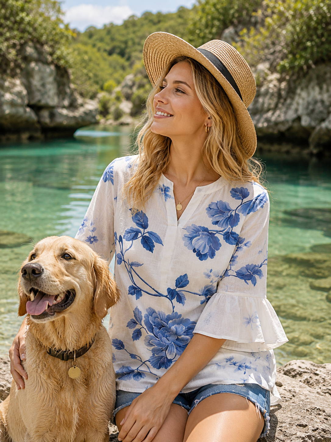 The Josie Top -Blue