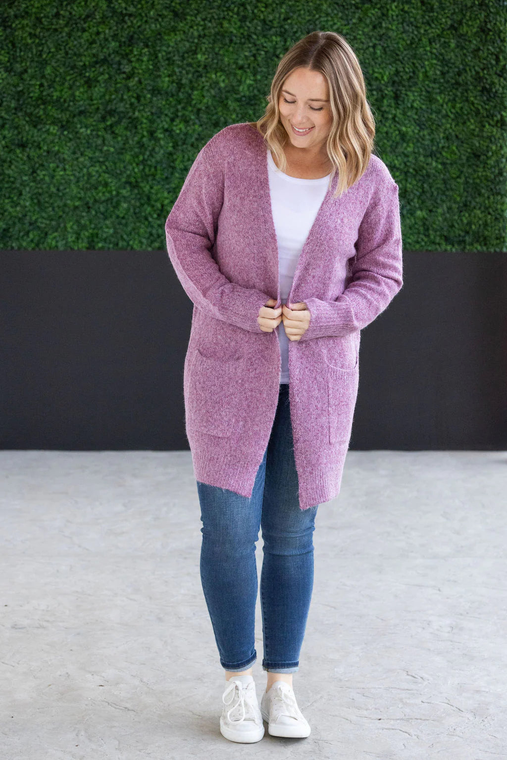 The Madison Cardigan- Frosted Berry