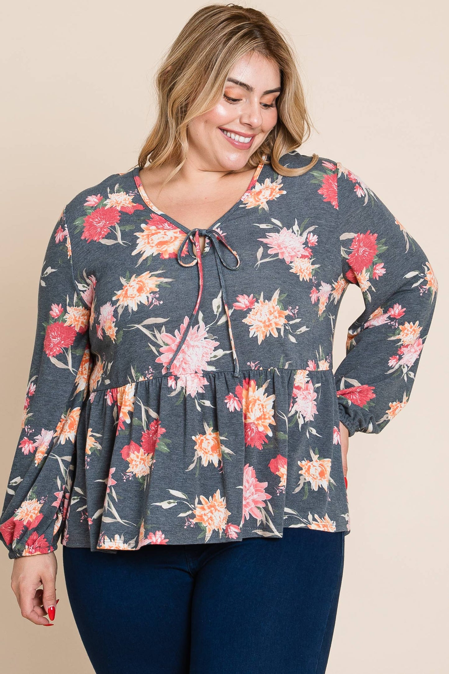 The Rachel Top- Charcoal