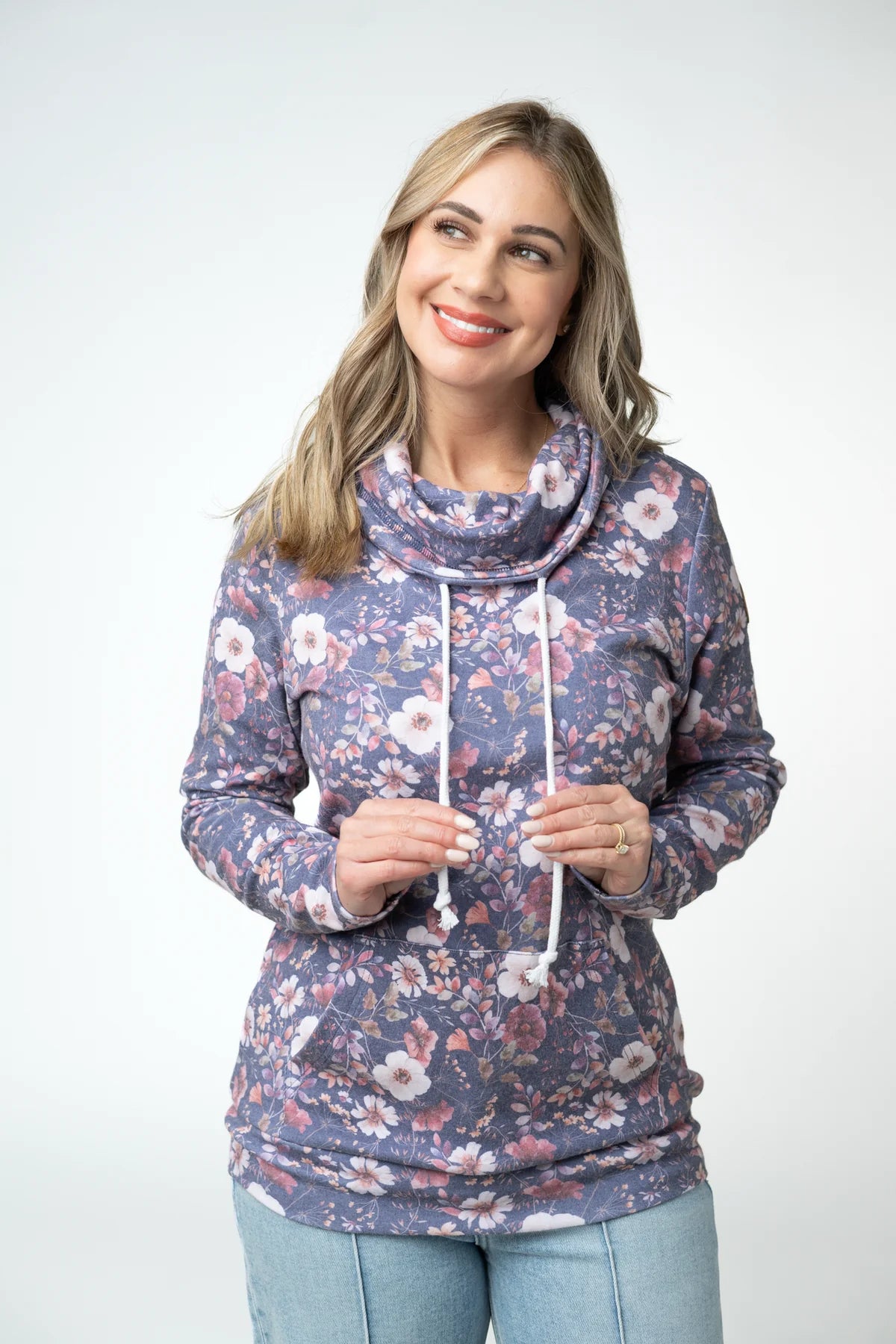The Becca Funnel Neck Sweatshirt - Floral