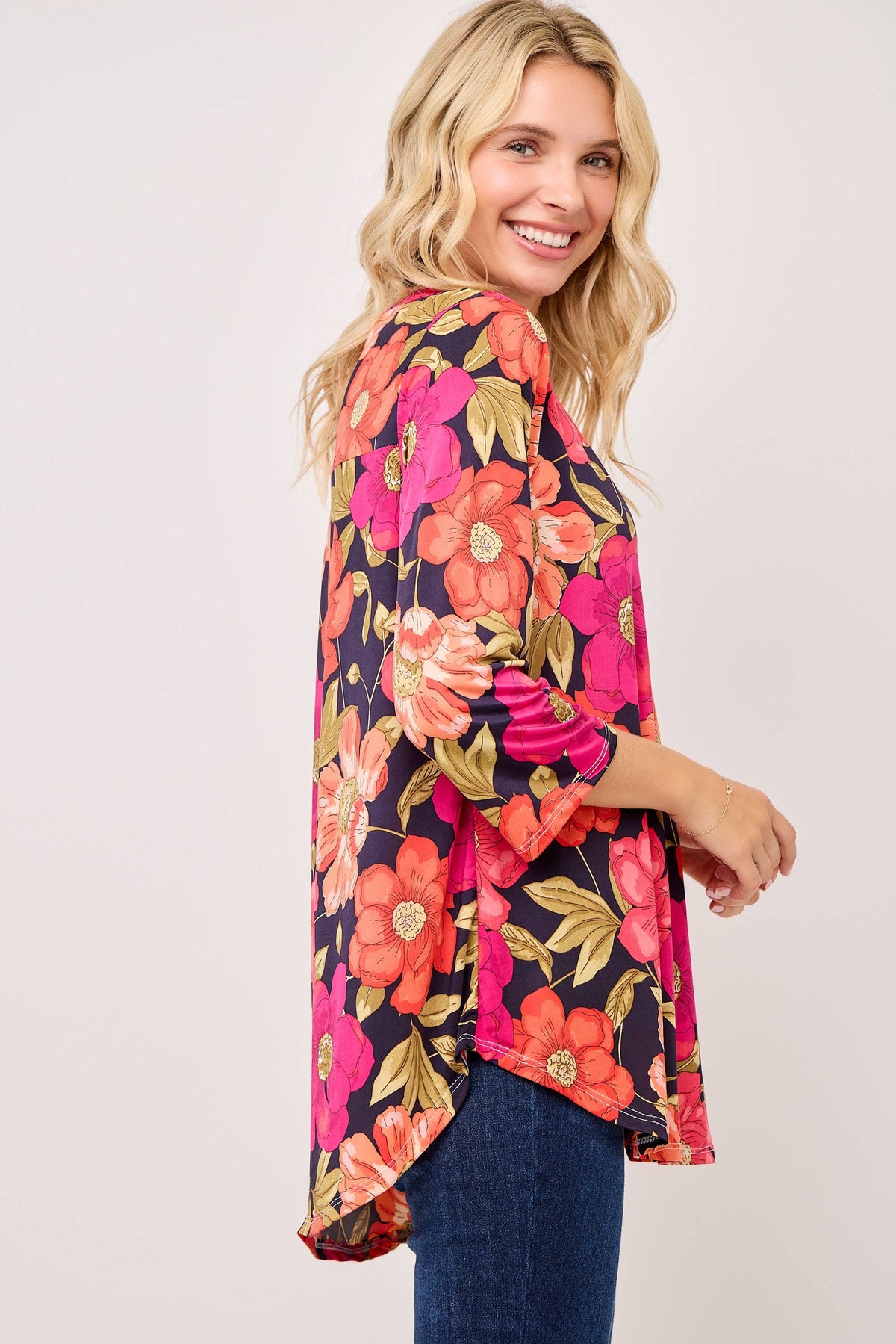 The Jane Top: Navy Floral