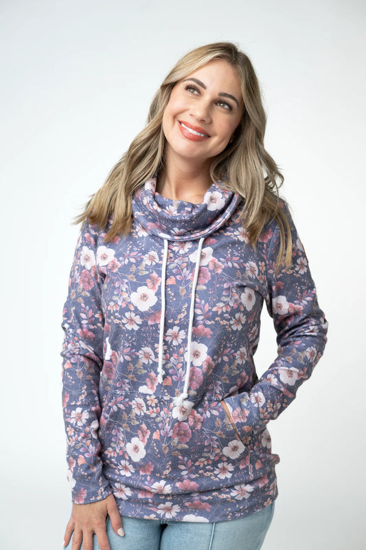 The Becca Funnel Neck Sweatshirt - Floral