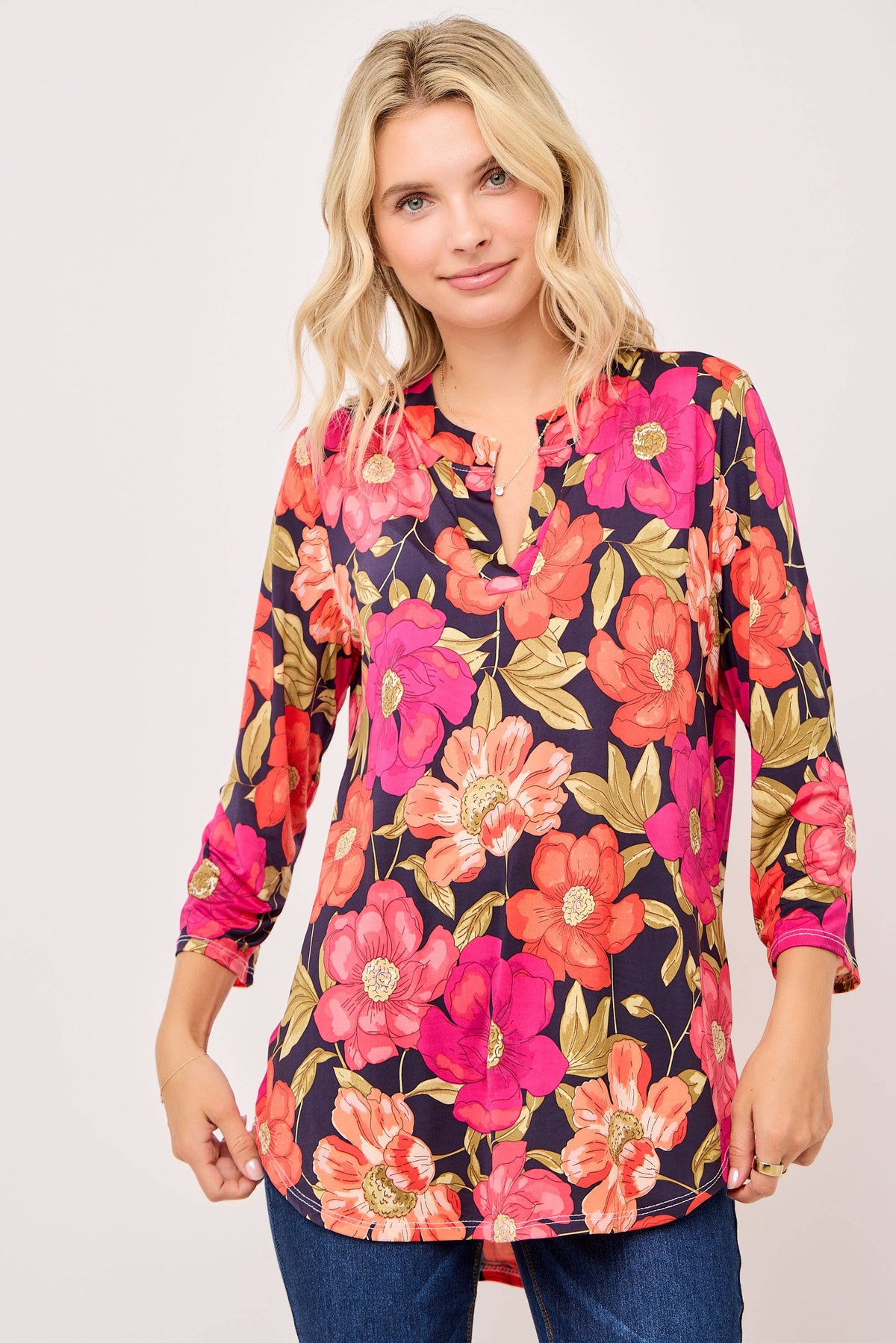 The Jane Top: Navy Floral
