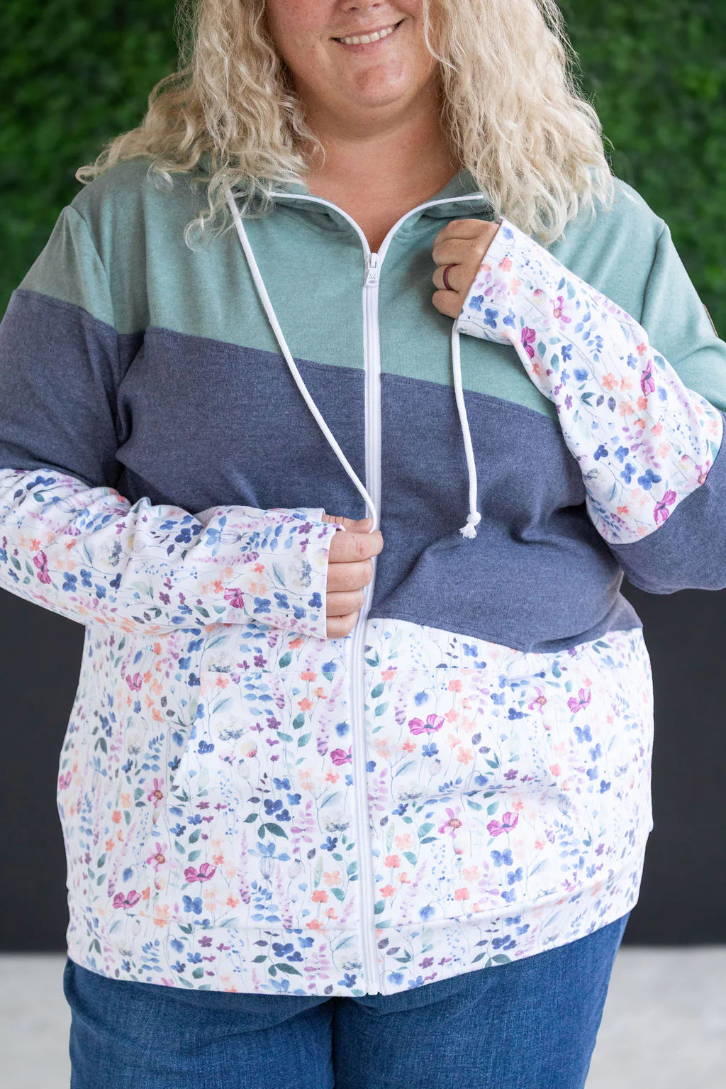 The Gwen Fullzip Hoodie - Floral