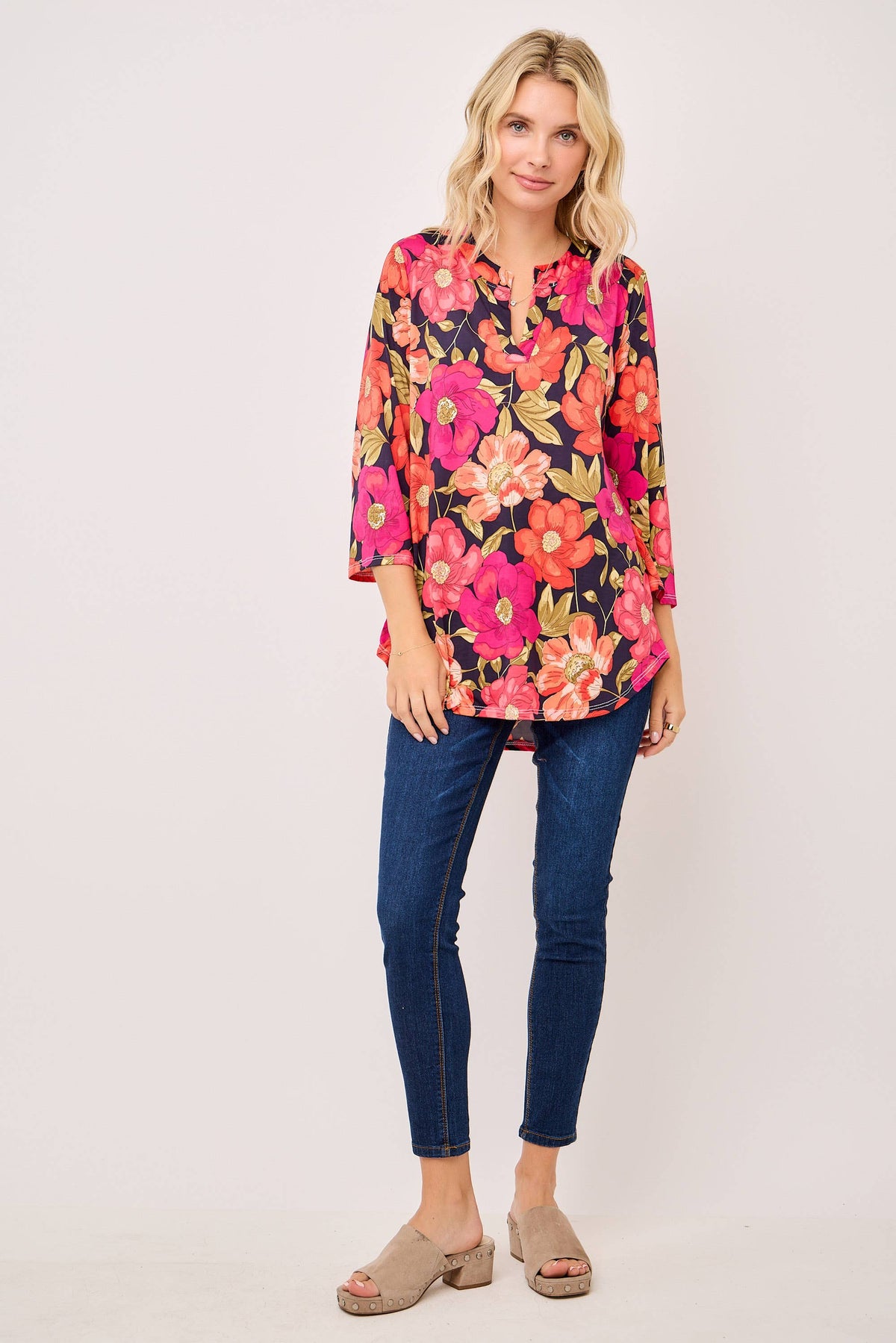 The Jane Top: Navy Floral