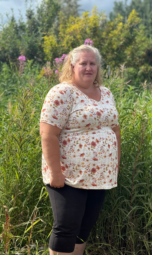 The Sarah Ruffle Top: Fall Floral