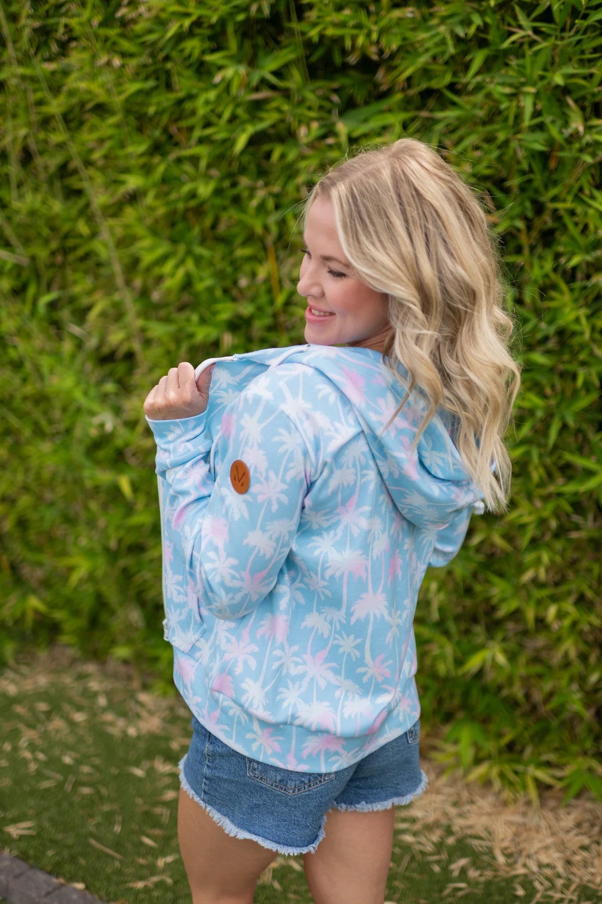 The Pamala Full Zip Hoodie - Aqua Palm