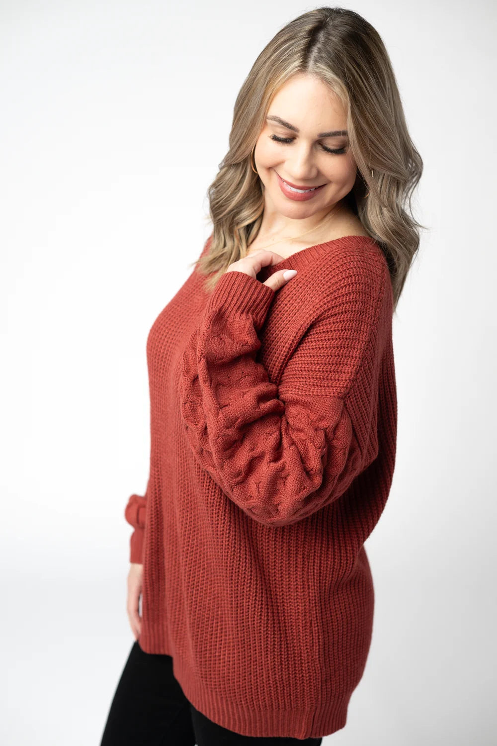 The Talina Sweater -Brick