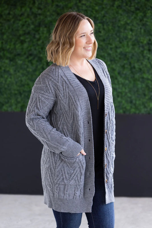 The Brooks Cardigan- Grey