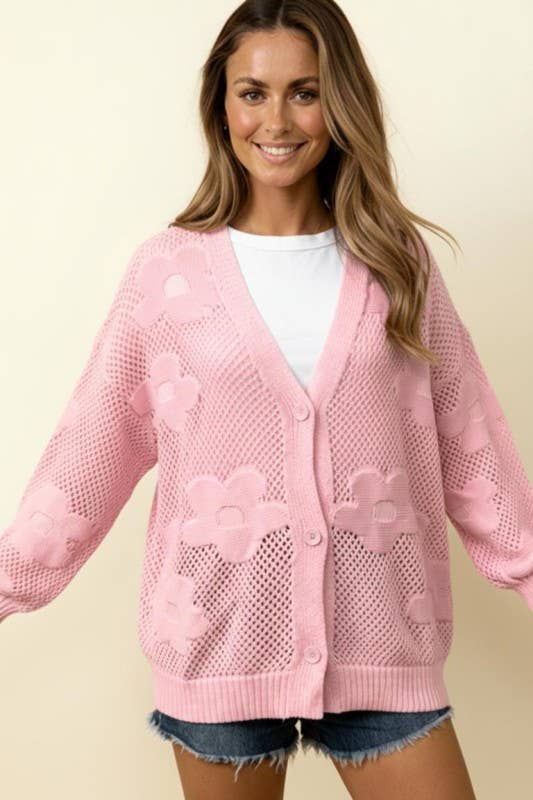 The Chrissy Cardigan: Light Pink