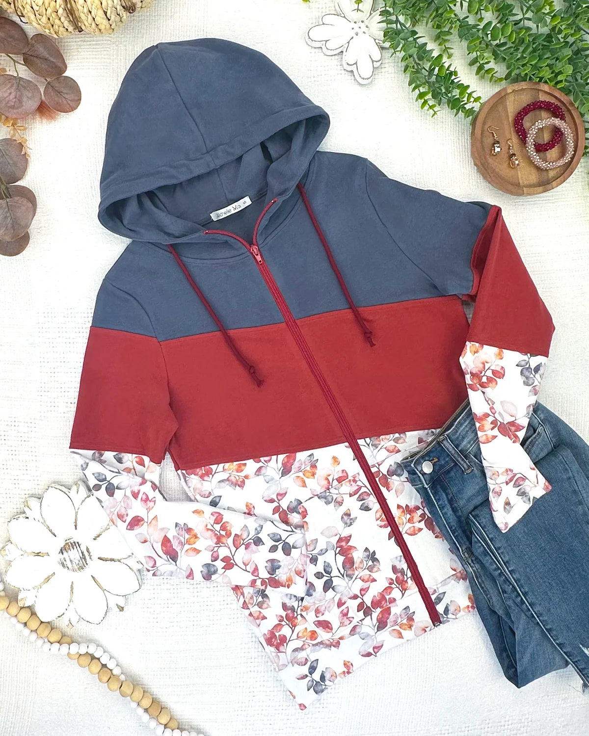 The Mary Full Zip Hoodie - Autumn Mix