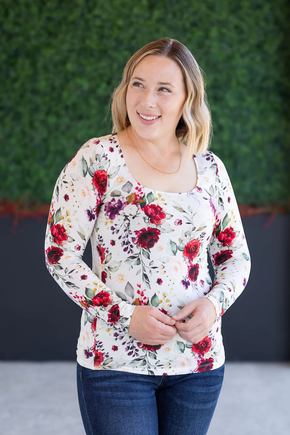 The Alyssa Top - Burgundy Bloom